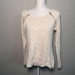 Women's Pullover Guess Cream Scoop Neck Sweater Size Medium‎